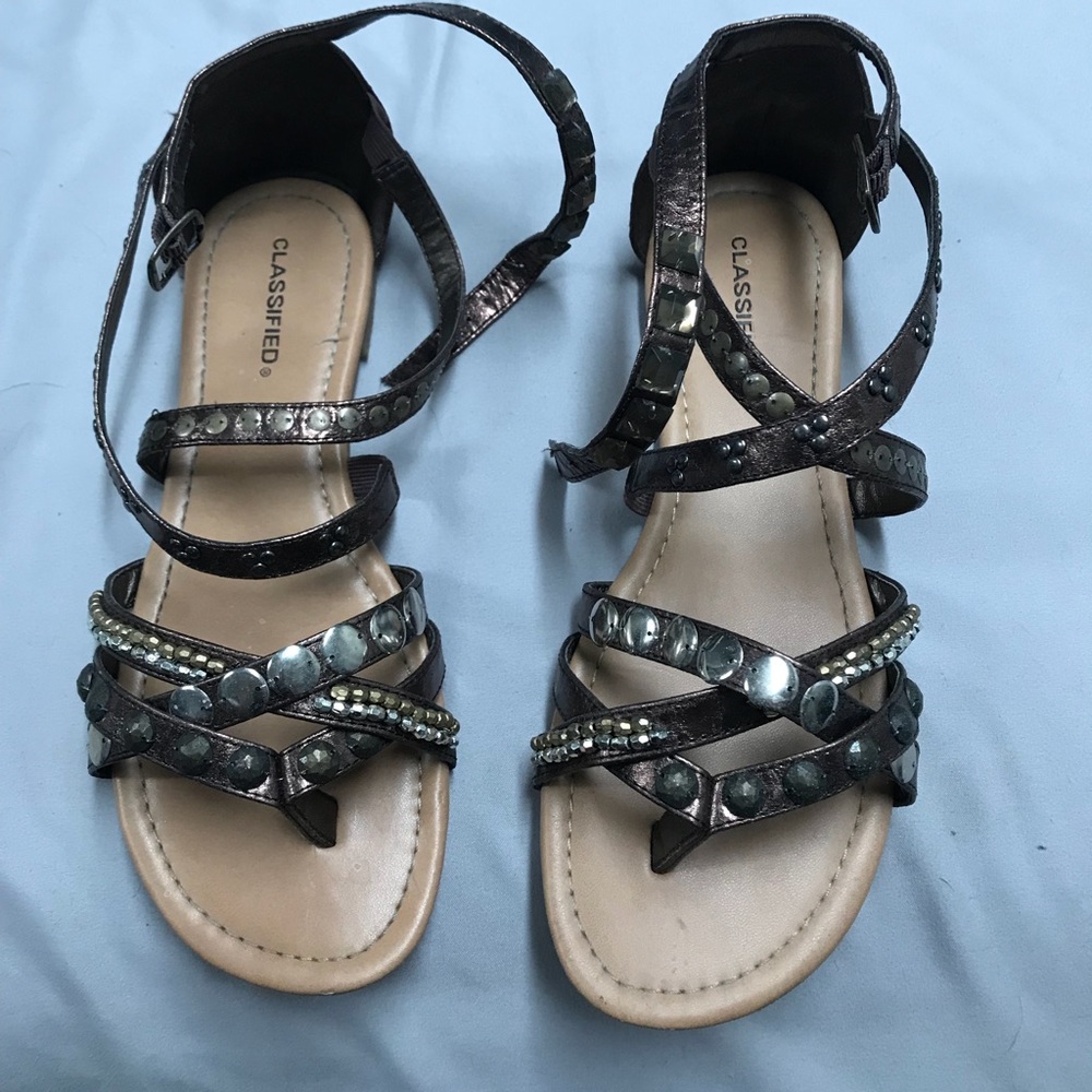 Gladiator straps bronze sandals